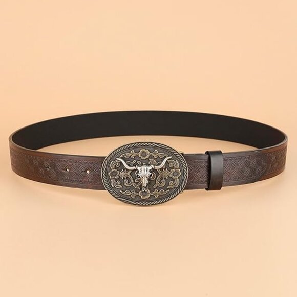Sz 12/14 Western Brown Faux Leather Belt - Picture 9 of 9